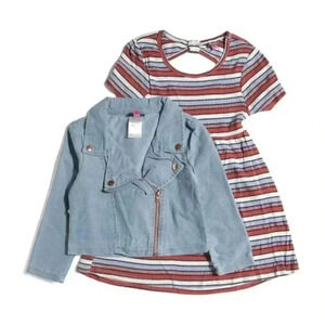 Vince Camuto Little Girls Denim Jacket and Dress 2pcSet